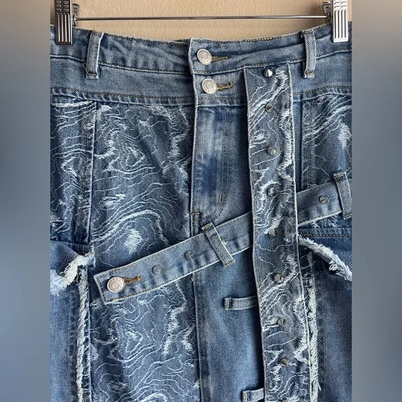 Akira Women Denim Blue Long Boho Maxi Skirt Size XL - Picture 2 of 10